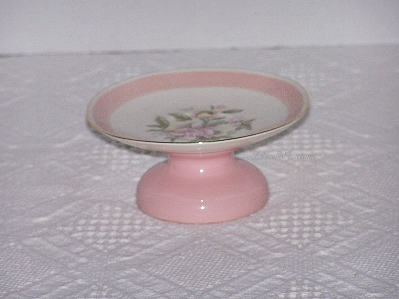 Pink Cupcake Stand Pedestal Plate Candle Holder
